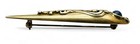 Vintage Lg Gold Tone Glass Blue Or Lapis Cabochon Statement Scepter Brooch pin