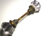 Antique Amethyst Glass Door Knob Set