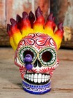 Sugar Skull Day Of The Dead Flaming Hair - Sold Individually - Mexican Folk Art