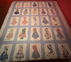 Vintage Sun Bonnet Sue Quilted 65x79    Lightweight Quilt Appliqu   Blue