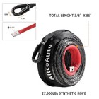 Winch Rope 3 8  X 85 -27 500lbs Dyneema Synthetic Winch Rope Line Cable With 