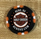 Harley Davidson Poker Chip Black Orange White Reno Nevada