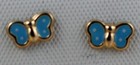 Solid 14k Yellow Gold Blue Butterfly Screw Back Stud Earrings Children Baby New