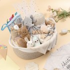 Baby Gift Basket 30 Piece Newborn Essentials Luxury Khaki Shower Set Curated