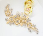 Gold Tone Hair Comb Bridal Wedding Crystal Rhinestone Hair Accessories Ha1926