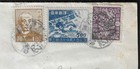 Japan 1948 Cover With Three Stamps Including 5y Swimmers Mailed To Usa