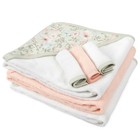 Pink Hooded Baby Bath Towel   5 Washcloths Set - Newborn Toddler Kids