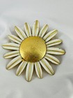 Vintage Avon Enameled Daisy Flower Compact Solid Perfume Holder Large Brooch Pin