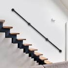 Hand Rail 12ft Banister Wall-mount Staircase Grab Galvanized Iron Stair Handrail