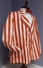 Jacket Vintage 80 s Red white Stripe Barbershop boater bozer Costume Jacket Xl