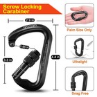 30kn Screwgate Locking Carabiner Heavy Duty D-ring Clip Hook Tree Rock Climbing