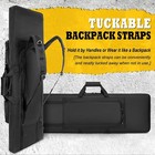 Double Rifle Case Soft Padded Long Rifle Bag  Tactical Gun Case Storage  black 