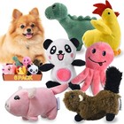 Cute Animal Plush Dog Toys Set  6 Squeaky Chew Toys For Small   Medium Dogs
