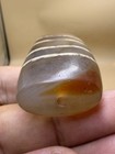 Old Nepal Tibet Banded Agate Dzi Rare Prayer Bead 55mm Brown White Stripe Bead