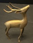 Vintage Set Of 3 Solid Brass Deer Figurines