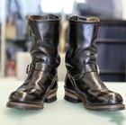 Handmade Men s Black Leather Motorcycle Boots  Men Black Work Boots  Mens Boots