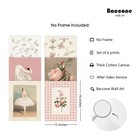 Nursery Pink Wall Art Decor Baby Girl Canvas Wall Art Vintage Floral Prints K   