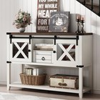 Farmhouse Entryway Table W  Sliding Barn Doors Storage Console Table Living Room