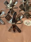Vintage Knife fork spoon Silvertone Napkin Rings Set  8