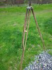Vintage Wooden Tripod Surveyor Level  Transit Tripod Repurpose Camera Has Cracks