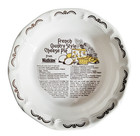 1983 Watkins French Country Style Cheese Pie Ceramic Pie Plate - W  Recipe Card