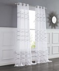 Set Of Two 84  White Wave Embroidered Window Panels