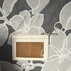 Coach Beige Leather Women s Id document Holder Wallet With Key Ring Solid Logo