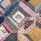Antique Quilt Hand-stitched Patchwork Hexagon Pattern 70    X 67    - Cutter  Crafts