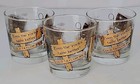 Vtg Old Taylor 86 Kentucky Straight Bourbon Set Of 3 Collector Rock Glasses Gold