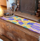 Vintage Handwoven Guatemalan Huipil     San Juan Sacatep  quez Yellow   Blue Birds