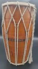Musical Instrument Handmade Indian Wooden Dholak Drum Tied Through Rope