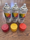 Vintage Spray Paint Cans Sparvar Cherry Red  Bright Yellow  Sunset Orange Usa