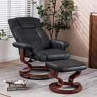 Mcombo Manual Swivel Recliner With Ottoman  Chair Ottoman Set For Rv Small Space