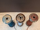 Vintage Wooden Spools W  Threads For Sewing Weaving Or Decor 7  Length Each