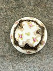 Antique Crown Staffordshire Fine Bone China Trinket Box   Hand Painted Roses 
