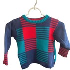 Vtg Y2k Gymboree Kids Sweater Small Multi Color Block Striped Long Sleeve Cotton
