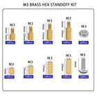 210pcs M3 Brass Hex Standoff Spacer Screw Nut Assortment Kit For Pcb Motherboard