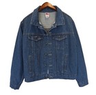Vtg Tyca Mens Denim Jean Jacket Embossed Guitar Sz M Trucker Usa Rockabilly Blue
