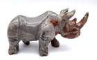 Hand Carved Gray Red Stone Onyx Rhinoceros Rhino Figurine Statue 5 