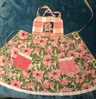 Handmade Vintage Apron For Women  Upcycled Skirt  Adjustable Neck Strap Adorable