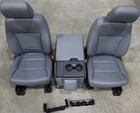 Ford Super Duty Front Bucket Seats Grey Vinyl Set W  Jump Seat Replacement Oem