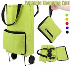 Foldable Shopping Cart With Wheels Collapsible Grocery Bag Hand Truck Portable