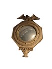 Vintage Syroco Convex Bullseye Mirror 10    Federal American Eagle Gold Frame