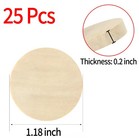 Vbhhy 25 Pcs 1 2 Inch Natural Wood Slices Unfinished Inch  Natural Color