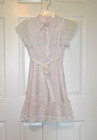 Vintage Ruth Of Carolina Dress Girls Size 8 White W  Pink Flowers   White Lace
