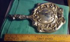 Vintage Vanity Hand Mirror Silver-tone 3d Design Grannycore Art Nouveau Style
