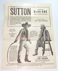Rare Antique Vintage Shorty Sutton   Betty Lee Western Whip Advertising Poster 