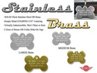 Large Solid Brass Bone Dog Pet Id Name Tags-custom Identification Tag Free Ship 