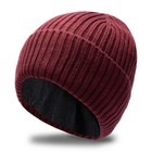 M l xl xxl Winter Beanie Knit Hat Wool Lining Oversize Warm Thick Big Skullcap 