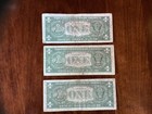 Three 1957 Series  1 Silver Certificate Blue Seal Star Note Circulated